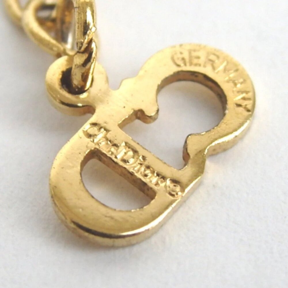 Authentic Christian Dior Heart Rhinestone Necklace metal [Used] - Picture 9 of 9